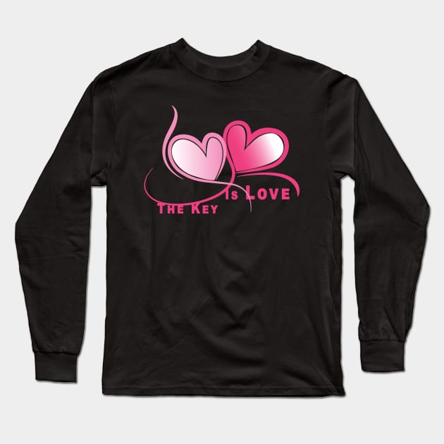 The Key Is Love Long Sleeve T-Shirt by Obehiclothes